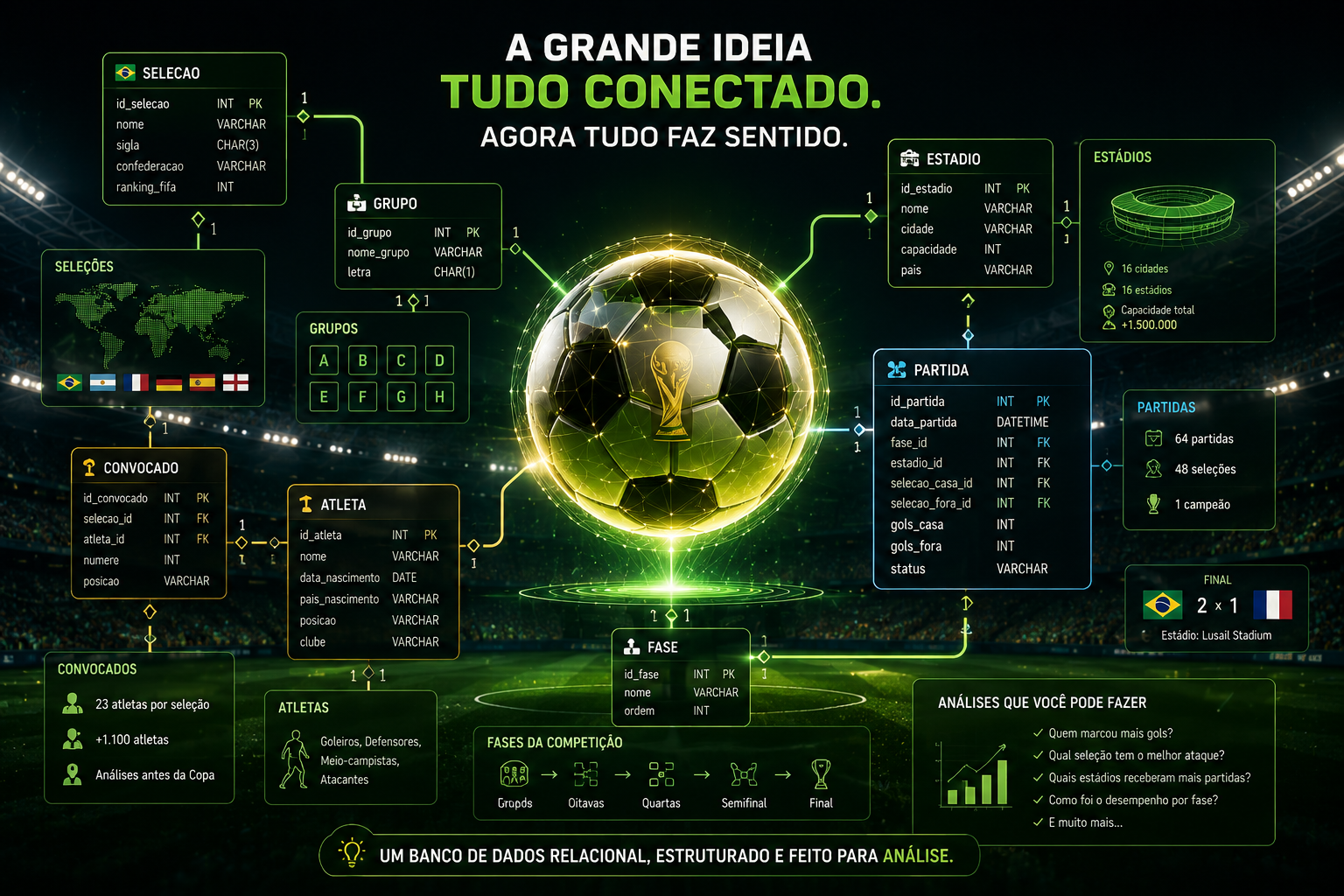 Copa conectada com tabelas SQL